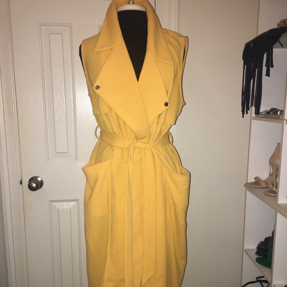 Yellow Trench Duster Vest